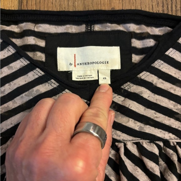 Anthropologie Black and White Long Sleeve Blouse - Picture 3 of 5